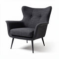 Sillón moderno tapizado en tela gris con patas de metal 80 x 80 x 85cm
