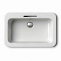 Fregadero rectangular de cerámica blanca 60 x 40 x 20cm con desagüe lateral