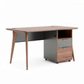 Mesa de oficina de madera con cajones gris y medidas 120 x 60 x 75cm