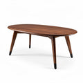 Mesa ovalada de madera de nogal para comedor 150 x 80 x 75cm